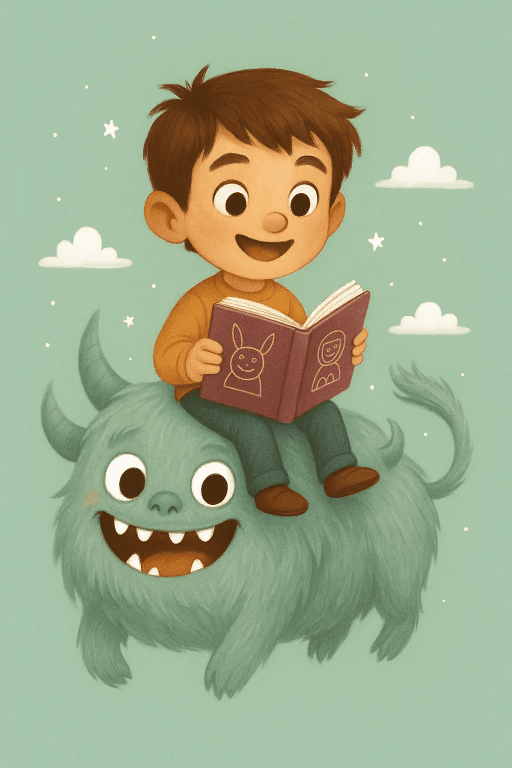 Child reading illustration