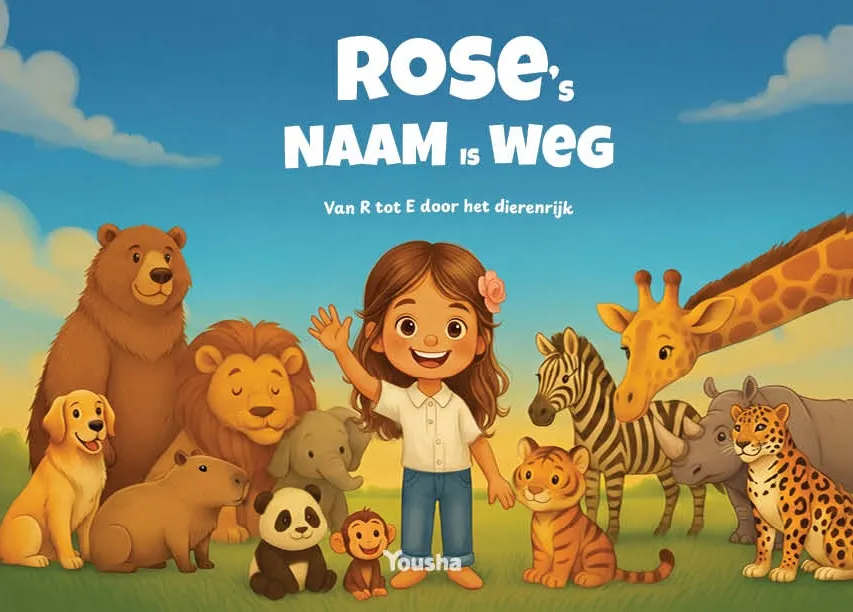 animal book cover with rose